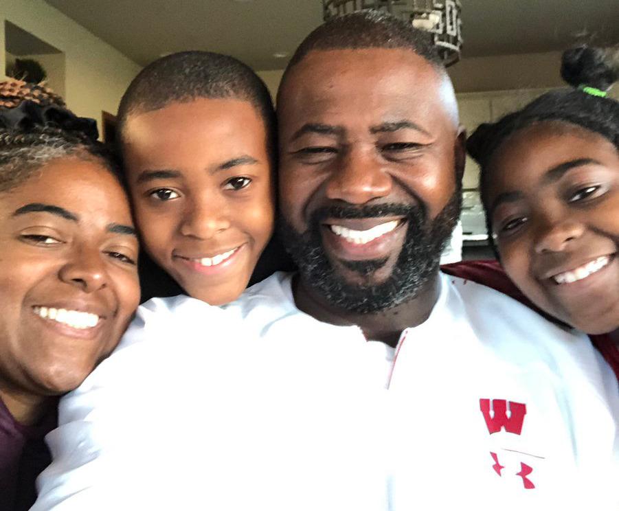 The Moore family - Howard (center) with wife Jennifer, son Jerell and daughter Jaidyn