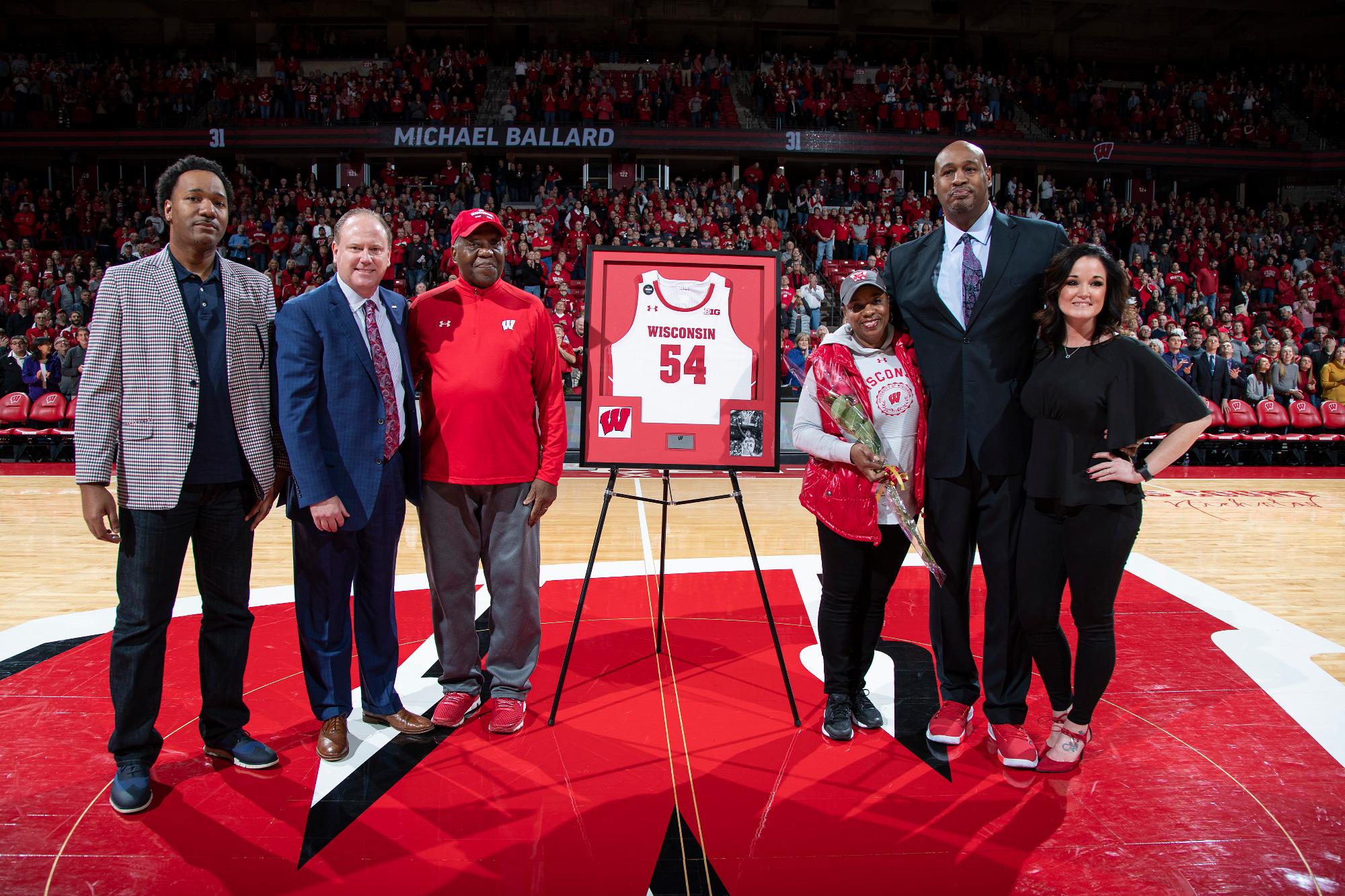 Framed jersey on the court